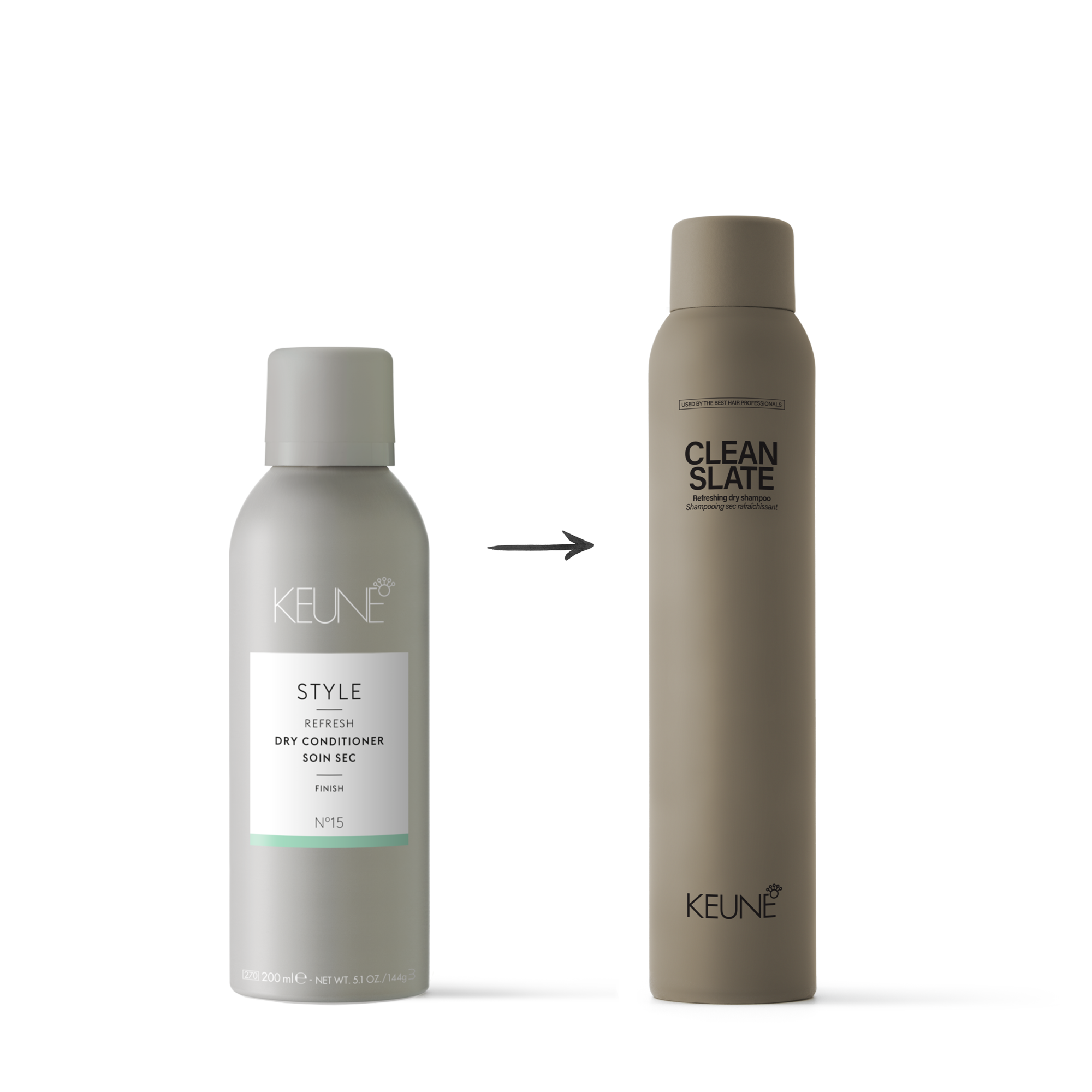 Keune Clean Slate : shampoing sec idéal pour les cheveux gras, prolonge la coiffure et laisse les cheveux plus propres et volumineux.