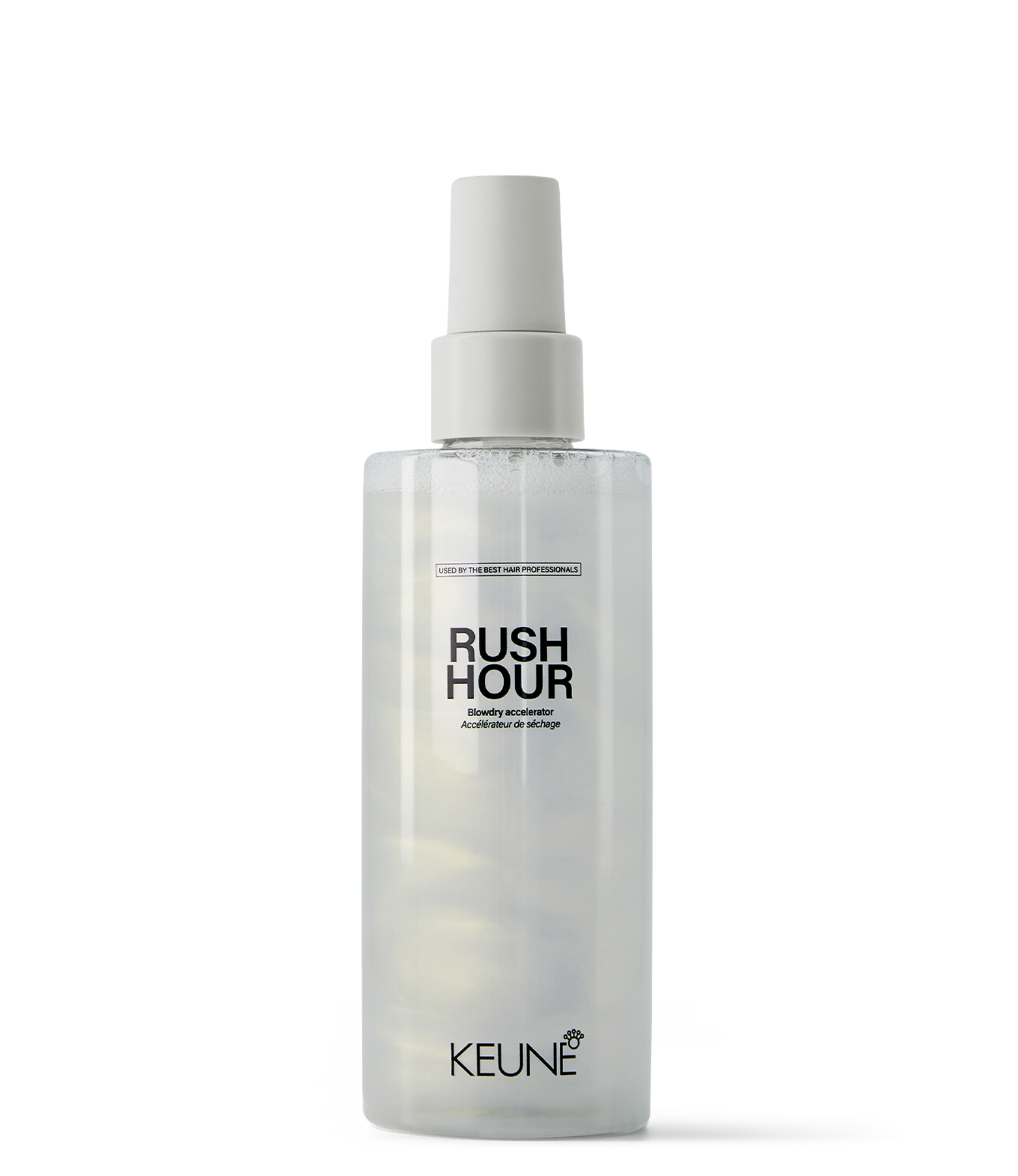 Keune Rush Hour - Accélérateur de séchage pour un brushing rapide. Protecteur thermique jusqu'à 230°C, volume et légèreté sans frisottis.